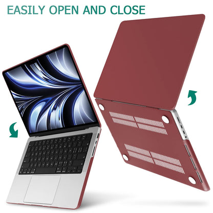 Suitable for  MacBook Pro 14 Max Inch Case 2023 2022 2021 M2 A2779 M1 A2442 Hardshell Case Keyboard Cover Wine Red Tristar Online