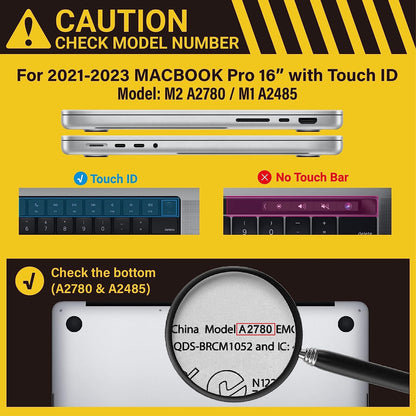Suitable for  MacBook Pro 16 inch Case 2023 2022 2021 M2 A2780 A2485 M1 Pro/Max Hard Shell Case Keyboard Cover Blue Tristar Online