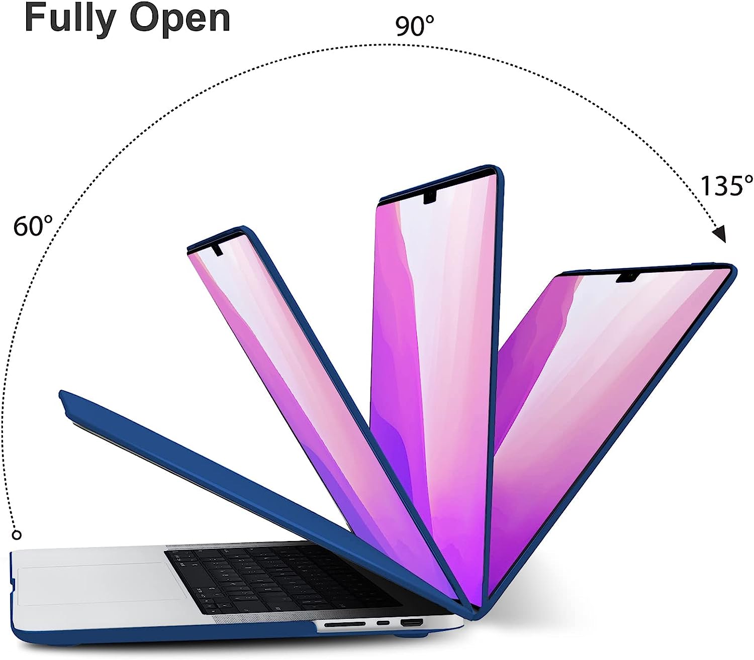 Suitable for  MacBook Pro 16 inch Case 2023 2022 2021 M2 A2780 A2485 M1 Pro/Max Hard Shell Case Keyboard Cover Blue Tristar Online