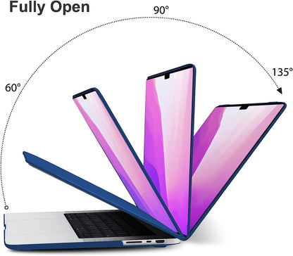 Suitable for  MacBook Pro 16 inch Case 2023 2022 2021 M2 A2780 A2485 M1 Pro/Max Hard Shell Case Keyboard Cover Blue Tristar Online
