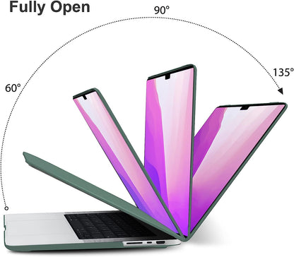 Suitable for  MacBook Pro 16 inch Case 2023 2022 2021 M2 A2780 A2485 M1 Pro/Max Hard Shell Case Keyboard Cover Midnight Green Tristar Online