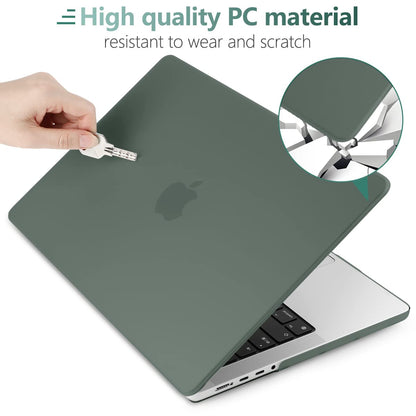 Suitable for  MacBook Pro 16 inch Case 2023 2022 2021 M2 A2780 A2485 M1 Pro/Max Hard Shell Case Keyboard Cover Midnight Green Tristar Online