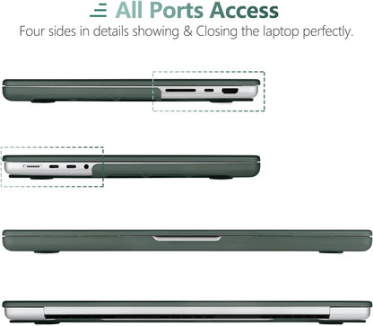 Suitable for  MacBook Pro 16 inch Case 2023 2022 2021 M2 A2780 A2485 M1 Pro/Max Hard Shell Case Keyboard Cover Midnight Green Tristar Online