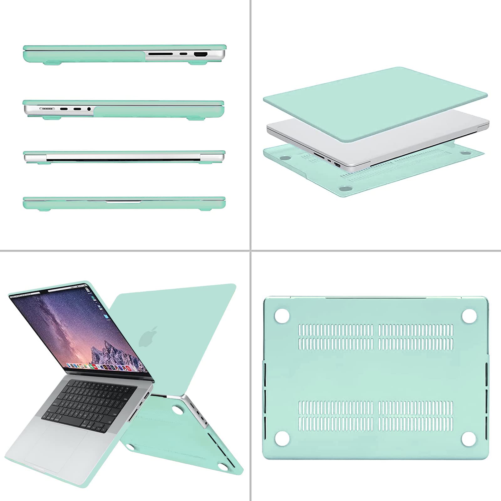 Suitable for  MacBook Pro 16 inch Case 2023 2022 2021 M2 A2780 A2485 M1 Pro/Max Hard Shell Case Keyboard Cover Green Tristar Online