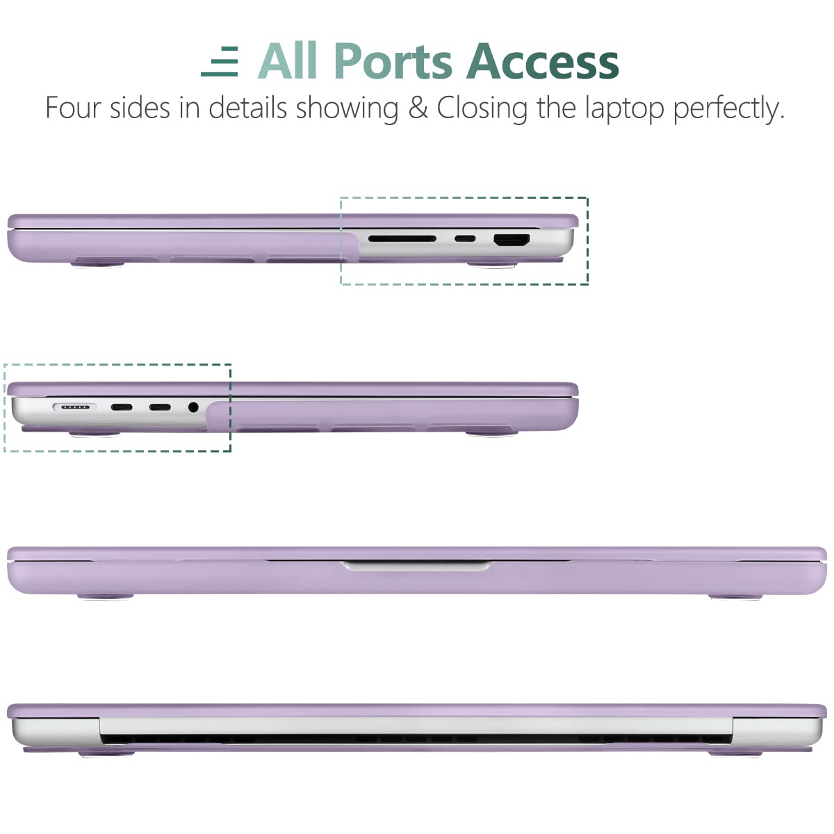 Suitable for  MacBook Pro 16 inch Case 2023 2022 2021 M2 A2780 A2485 M1 Pro/Max Hard Shell Case Keyboard Cover Purple Tristar Online