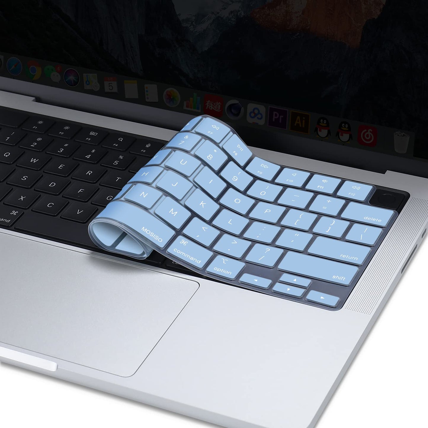 Keyboard Cover Skin For MacBook Air Pro 13 13.6 14 15.3 16 A2442 A2779 A2485 A2780 A2681 A2941 M1 M2 2021 to 2023 Sky Blue Tristar Online