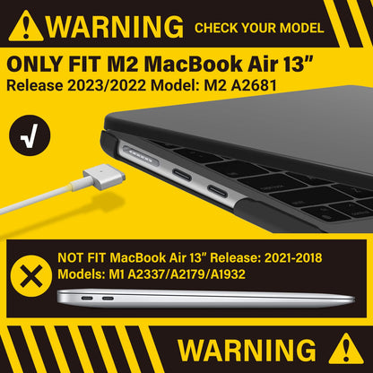 Suitable for  2023 2022 MacBook Air 13 inch case M2 Model A2681 Hard Shell Case Keyboard Cover Black Tristar Online