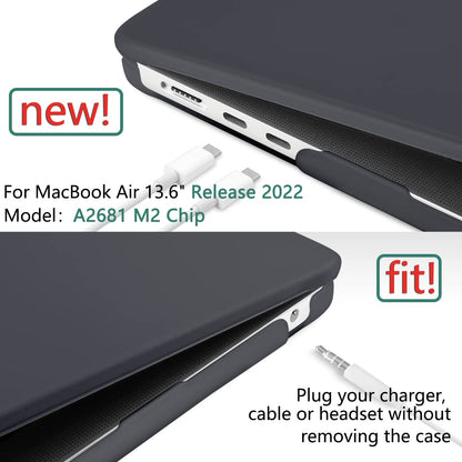 Suitable for  2023 2022 MacBook Air 13 inch case M2 Model A2681 Hard Shell Case Keyboard Cover Black Tristar Online