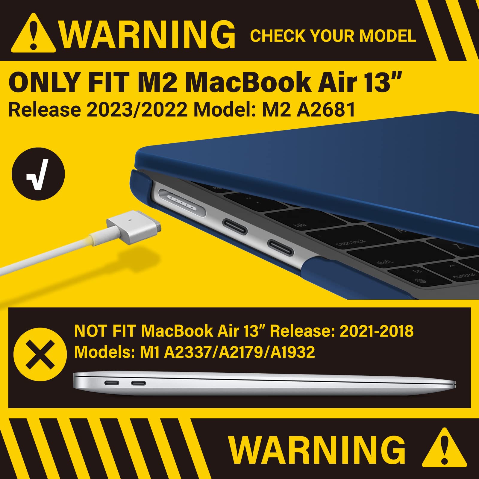 Suitable for  2023 2022 MacBook Air 13 inch case M2 Model A2681 Hard Shell Case Keyboard Cover Blue Tristar Online
