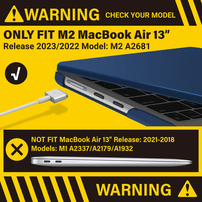 Suitable for  2023 2022 MacBook Air 13 inch case M2 Model A2681 Hard Shell Case Keyboard Cover Blue Tristar Online