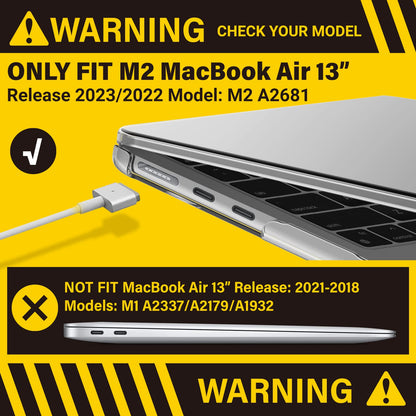 Suitable for  2023 2022 MacBook Air 13 inch case M2 Model A2681 Hard Shell Case Keyboard Cover White Tristar Online