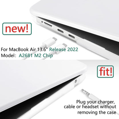 Suitable for  2023 2022 MacBook Air 13 inch case M2 Model A2681 Hard Shell Case Keyboard Cover White Tristar Online