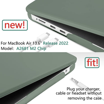 Suitable for  2023 2022 MacBook Air 13 inch case M2 Model A2681 Hard Shell Case Keyboard Cover Midnight Green Tristar Online