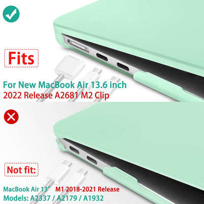 Suitable for  2023 2022 MacBook Air 13 inch case M2 Model A2681 Hard Shell Case Keyboard Cover Green Tristar Online