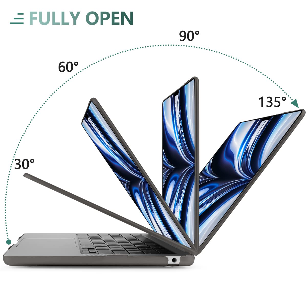 Suitable for  2023 2022 MacBook Air 13 inch case M2 Model A2681 Hard Shell Case Keyboard Cover Grey Tristar Online