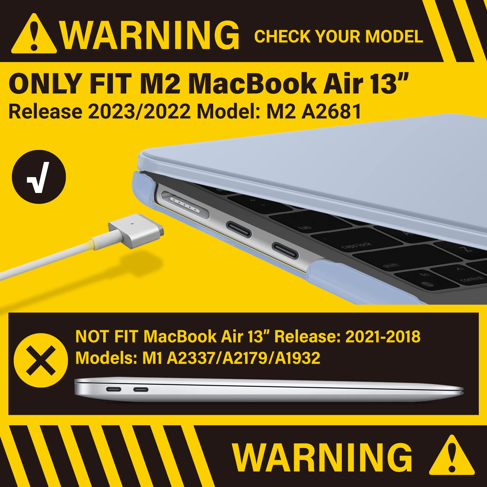 Suitable for  2023 2022 MacBook Air 13 inch case M2 Model A2681 Hard Shell Case Keyboard Cover Tristar Online