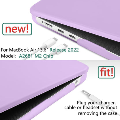 Suitable for  2023 2022 MacBook Air 13 inch case M2 Model A2681 Hard Shell Case Keyboard Cover Purple Tristar Online