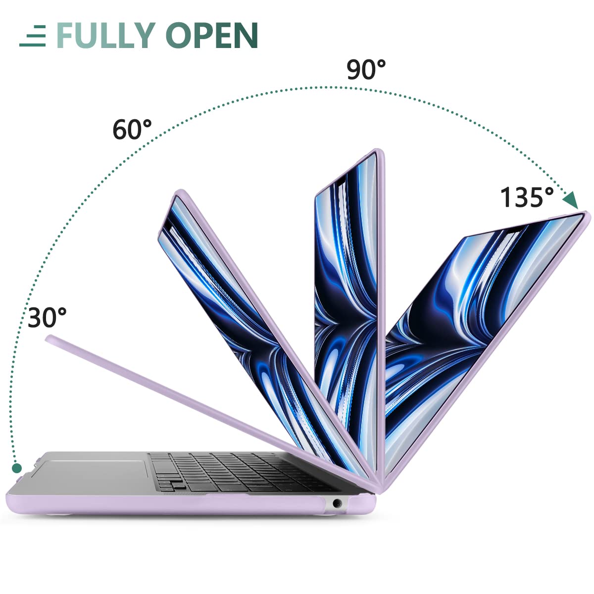 Suitable for  2023 2022 MacBook Air 13 inch case M2 Model A2681 Hard Shell Case Keyboard Cover Purple Tristar Online