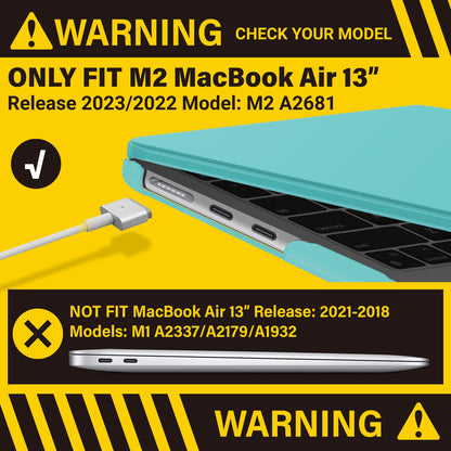 Suitable for  2023 2022 MacBook Air 13 inch case M2 Model A2681 Hard Shell Case Keyboard Cover Turquoise Tristar Online