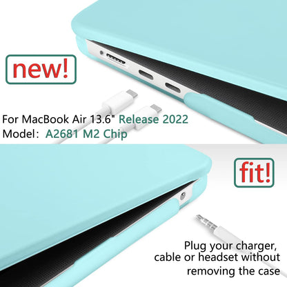 Suitable for  2023 2022 MacBook Air 13 inch case M2 Model A2681 Hard Shell Case Keyboard Cover Turquoise Tristar Online
