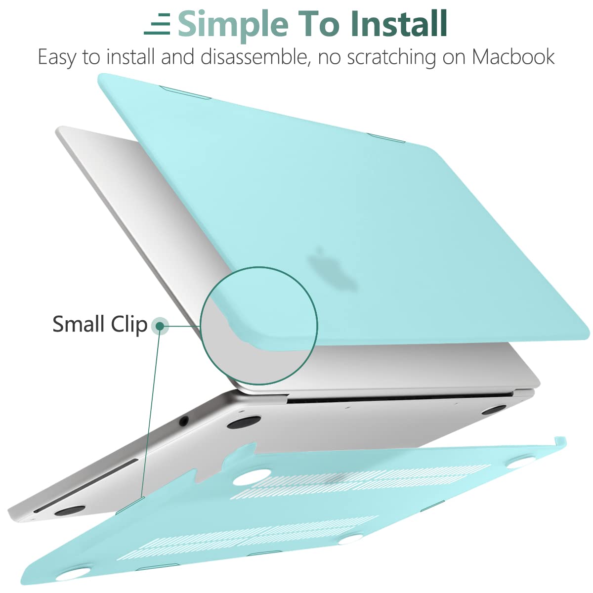 Suitable for  2023 2022 MacBook Air 13 inch case M2 Model A2681 Hard Shell Case Keyboard Cover Turquoise Tristar Online