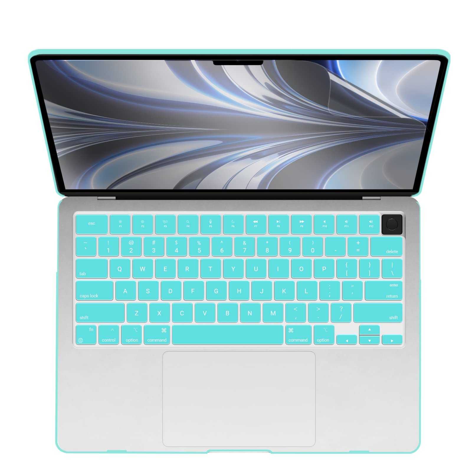 Suitable for  2023 2022 MacBook Air 13 inch case M2 Model A2681 Hard Shell Case Keyboard Cover Turquoise Tristar Online