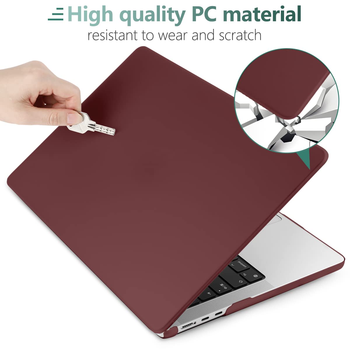 Suitable for  2023 2022 MacBook Air 13 inch case M2 Model A2681 Hard Shell Case Keyboard Cover Wine Red Tristar Online
