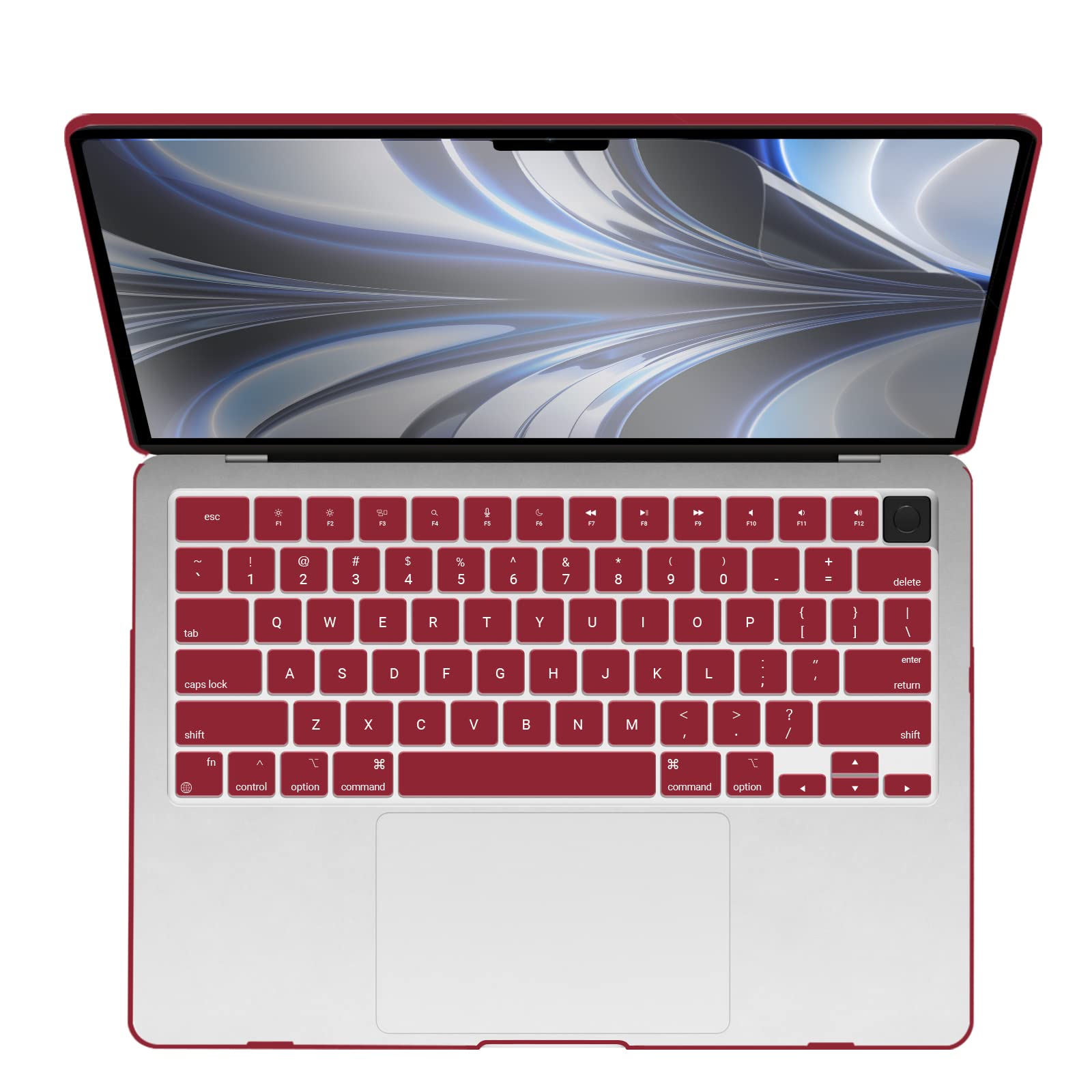 Suitable for  2023 2022 MacBook Air 13 inch case M2 Model A2681 Hard Shell Case Keyboard Cover Wine Red Tristar Online