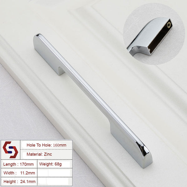 Zinc Kitchen Cabinet Handles Drawer Bar Handle Pull silver color hole to hole size 160mm Tristar Online