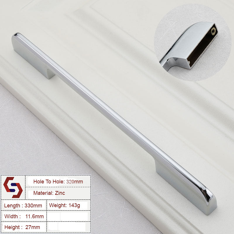 Zinc Kitchen Cabinet Handles Drawer Bar Handle Pull silver color hole to hole size 320mm Tristar Online