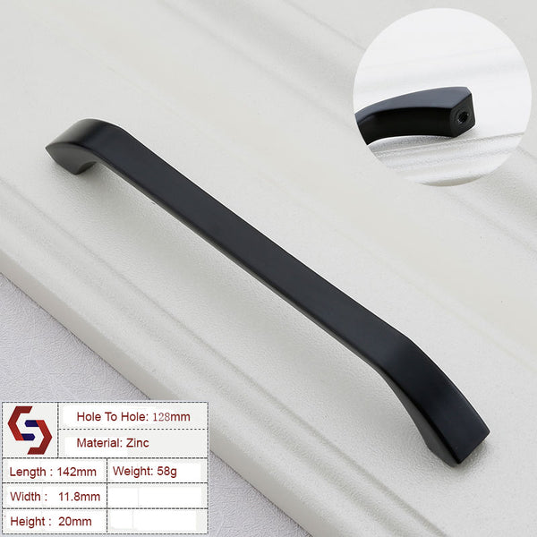 Zinc Kitchen Cabinet Handles Bar Drawer Handle Pull black color hole to hole 128MM Tristar Online