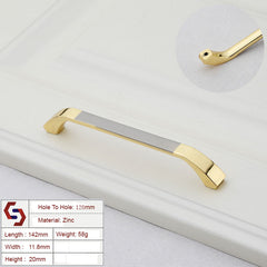 Zinc Kitchen Cabinet Handles Bar Drawer Handle Pull gold color hole to hole 128MM Tristar Online