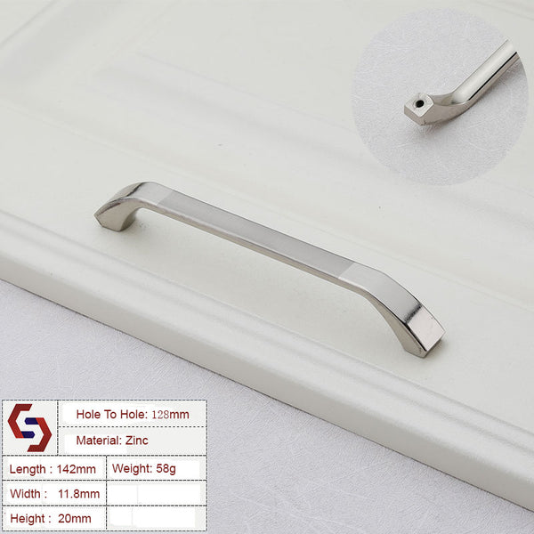 Zinc Kitchen Cabinet Handles Bar Drawer Handle Pull silver color hole to hole 128MM Tristar Online