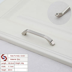 Zinc Kitchen Cabinet Handles Bar Drawer Handle Pull silver color hole to hole 96MM Tristar Online