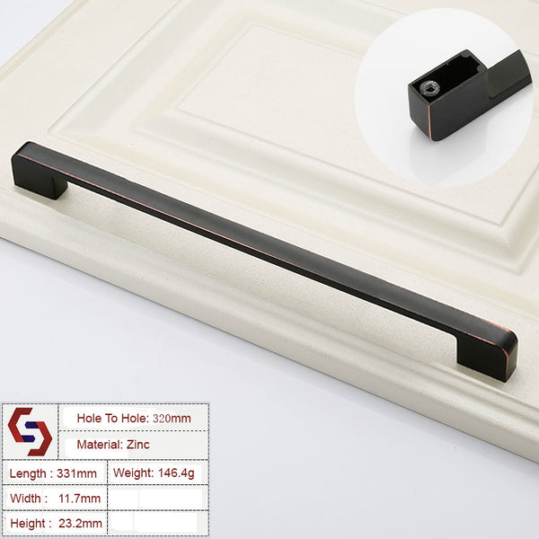 Zinc Kitchen Cabinet Handles Drawer Bar Handle Pull black+copper color hole to hole size 320mm Tristar Online