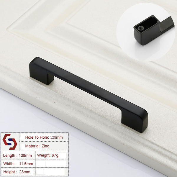 Zinc Kitchen Cabinet Handles Drawer Bar Handle Pull black color hole to hole size 128mm Tristar Online