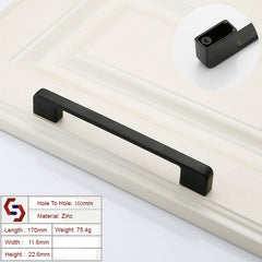 Zinc Kitchen Cabinet Handles Drawer Bar Handle Pull black color hole to hole size 160mm Tristar Online