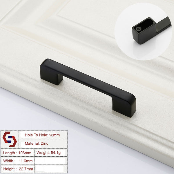 Zinc Kitchen Cabinet Handles Drawer Bar Handle Pull black color hole to hole size 96mm Tristar Online