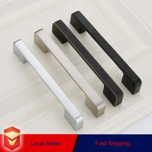 Zinc Kitchen Cabinet Handles Drawer Bar Handle Pull brushed silver color hole to hole size 128mm Tristar Online