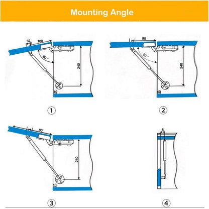2 Pcs 100N Cabinet Door Hydraulic Hinge Metal Head Lift Support Soft Close & Buffer Telescopic Tristar Online