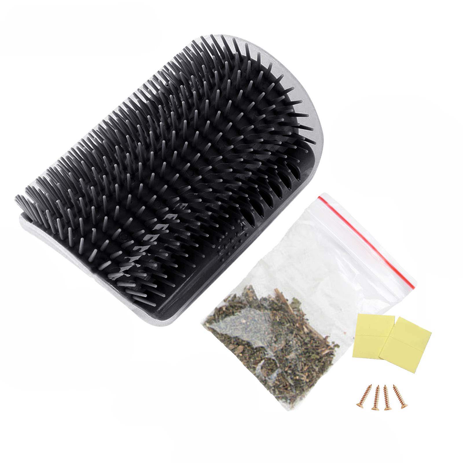 Cat Self Groomer Catnip  Dog Cat Toy Corner Groomer Wall Corner Scratcher Comb Grooming Massage Brush Black Tristar Online