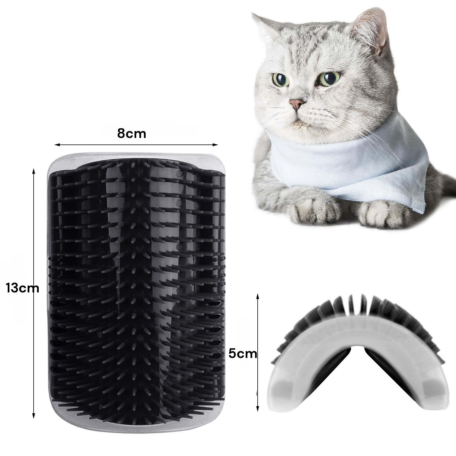 Cat Self Groomer Catnip  Dog Cat Toy Corner Groomer Wall Corner Scratcher Comb Grooming Massage Brush Black Tristar Online