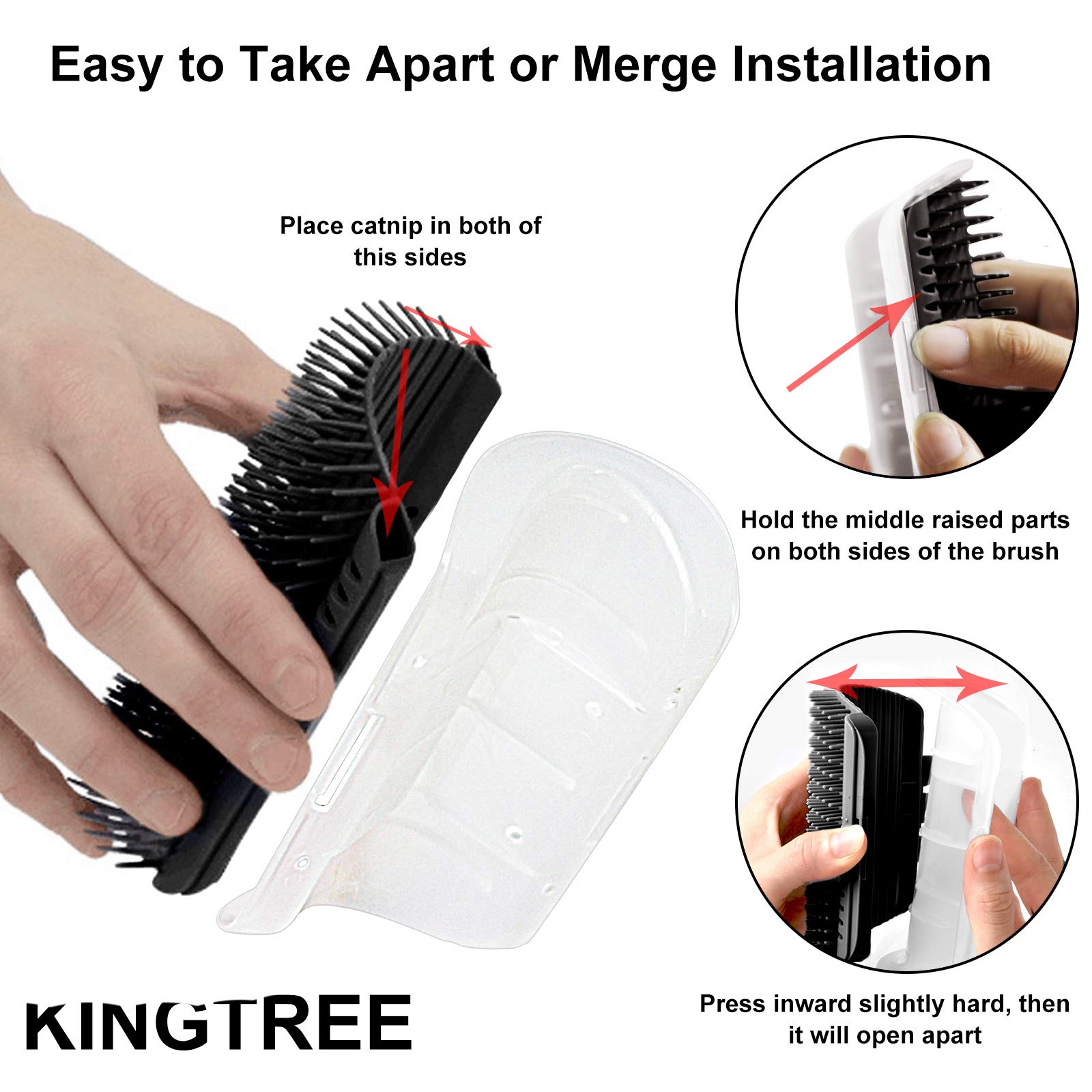 Cat Self Groomer Catnip  Dog Cat Toy Corner Groomer Wall Corner Scratcher Comb Grooming Massage Brush Black Tristar Online
