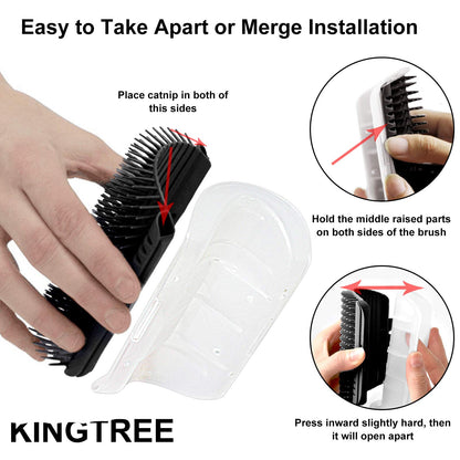 Cat Self Groomer Catnip  Dog Cat Toy Corner Groomer Wall Corner Scratcher Comb Grooming Massage Brush Black Tristar Online