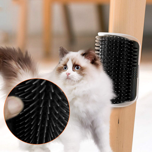 Cat Self Groomer Catnip  Dog Cat Toy Corner Groomer Wall Corner Scratcher Comb Grooming Massage Brush Black Tristar Online