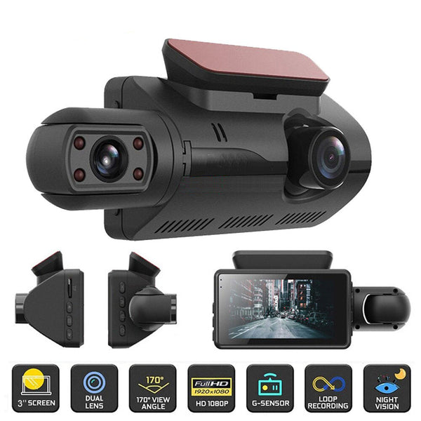 FHD Car DVR Camera DashCam Dash Cam Dual Record Hidden Recorder 1080P Parking Monitor Tristar Online