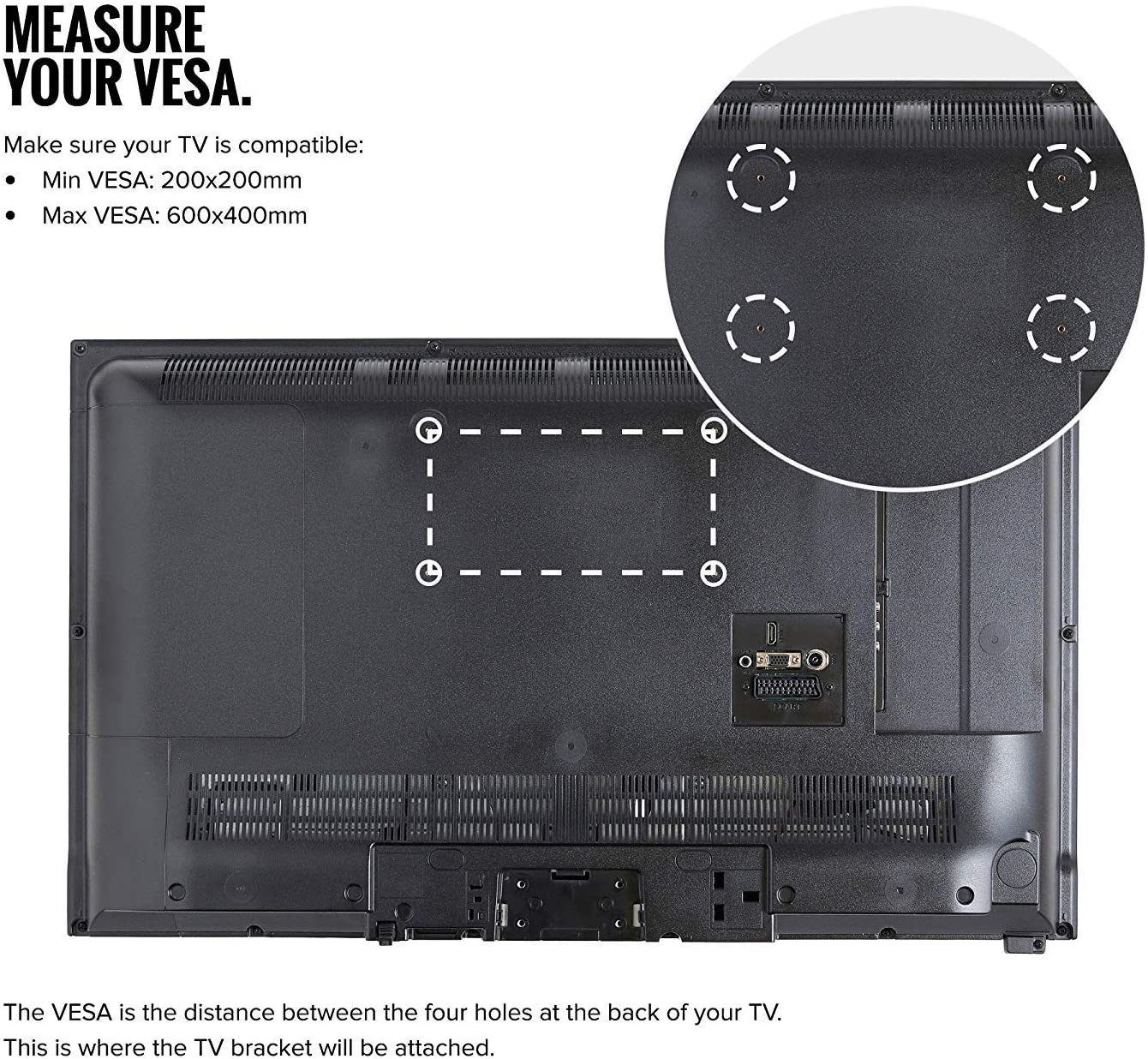 32-70 Inch Fixed TV Wall Mount Bracket TV Bracket Wall Mount up to 75KG Tristar Online