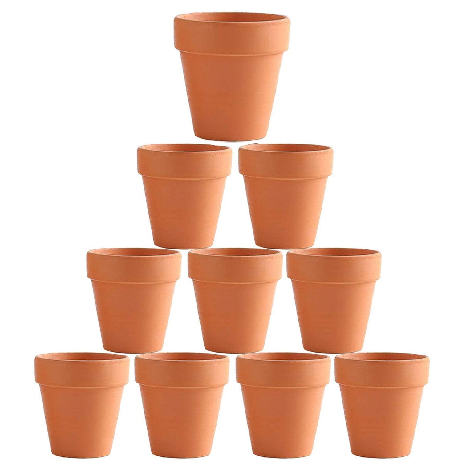 10x 8cm Flower Pot Pots Clay Ceramic Plant Drain Hole Succulent Cactus Nursery Planter Tristar Online
