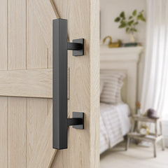 30cm Pull and Flush Barn Door Handle Square Handles set of Frosted Black Surface Square Tristar Online