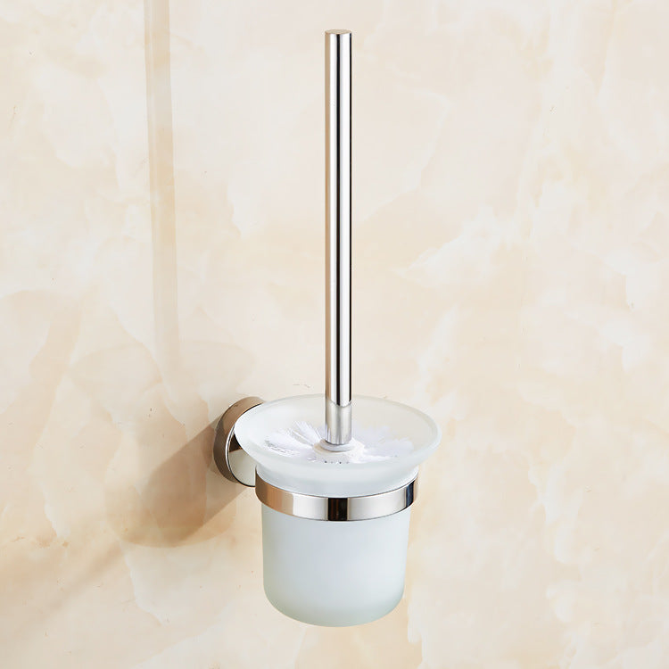 Toilet Brush Holder Wall Mount Rustproof Frosted Glass for Bathroom Tristar Online